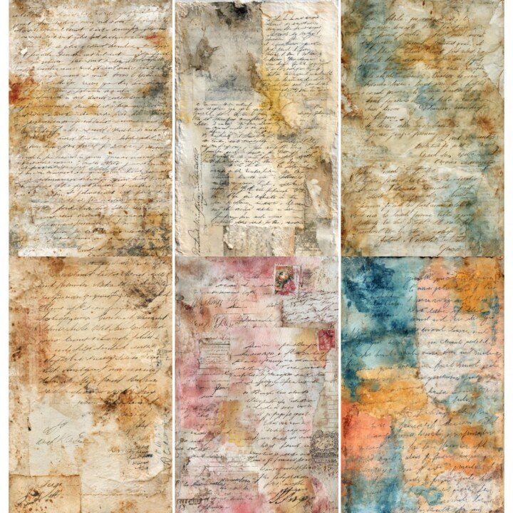 golden – 63 Golden Vintage Junk Journal Pages