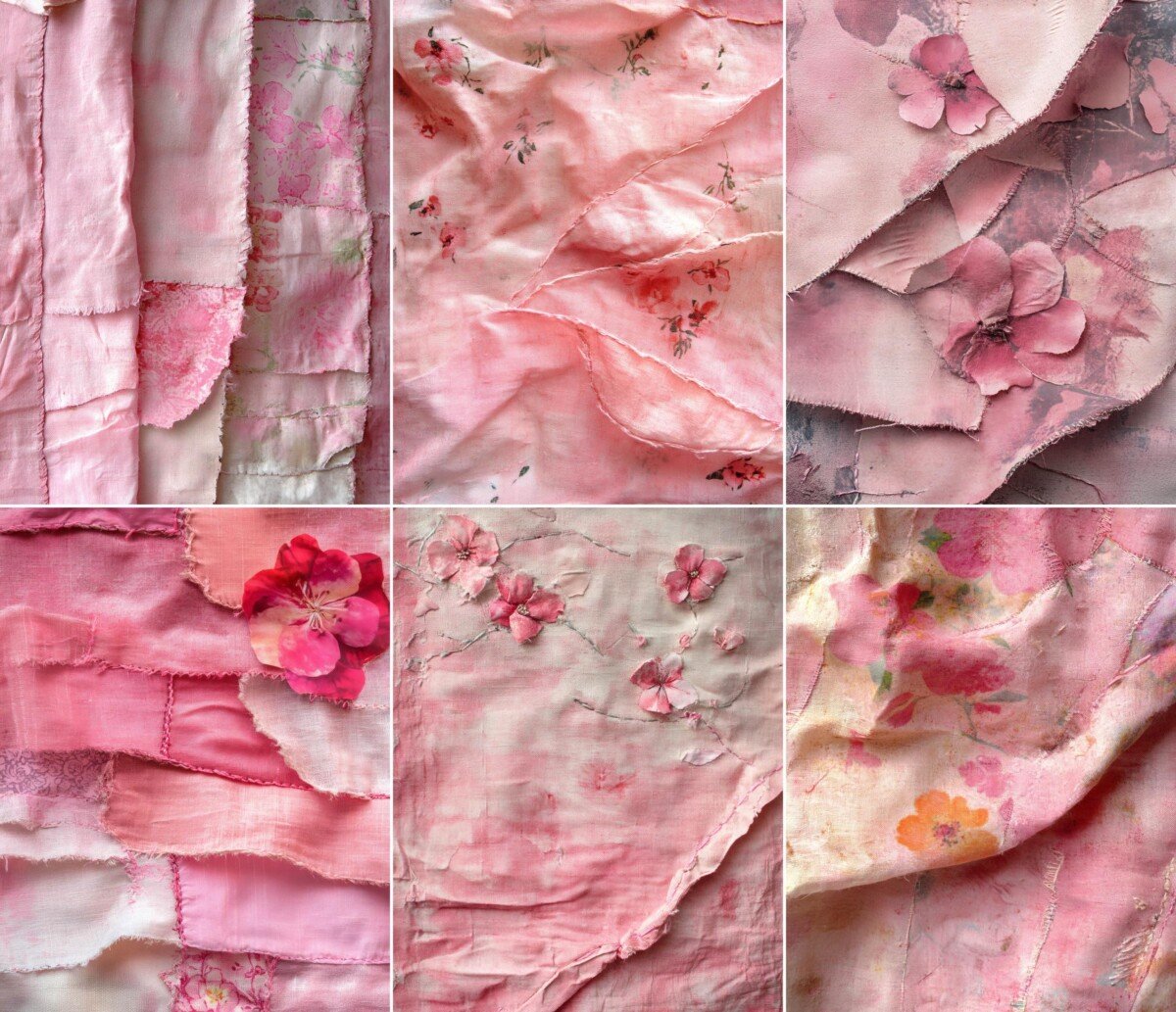 Pink Textile Journal Pages – 49 Shabby Fabric