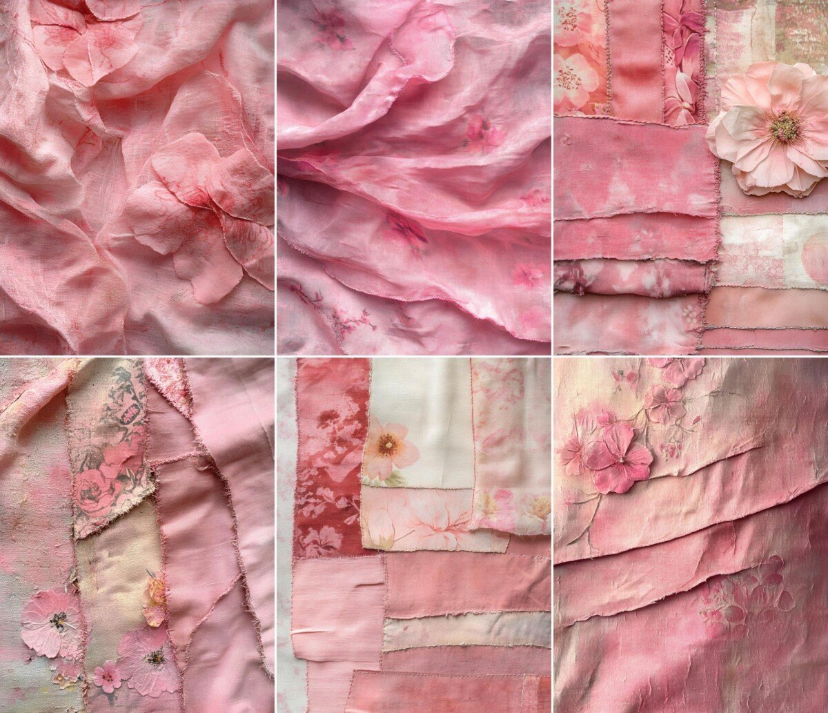 Pink Textile Journal Pages – 49 Shabby Fabric - Image 9