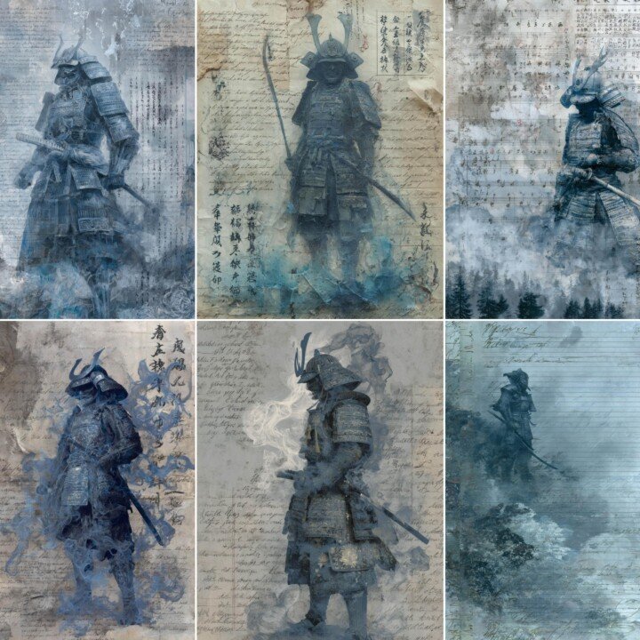 ghost – 47 Ghost Samurai Junk Journal Pages