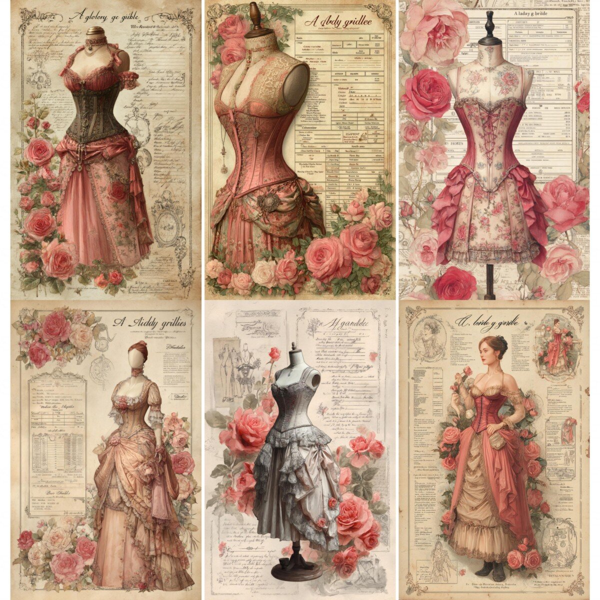 victorian – 52 Victorian Rose Junk Journal Pages