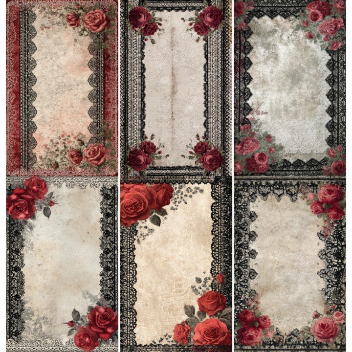 shabby – 52 Shabby Chic Lace Junk Journal Pages