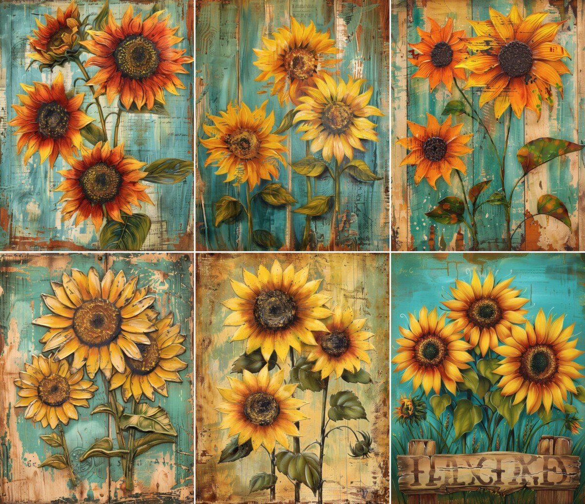 folk – 52 Folk Art Sunflower Kit