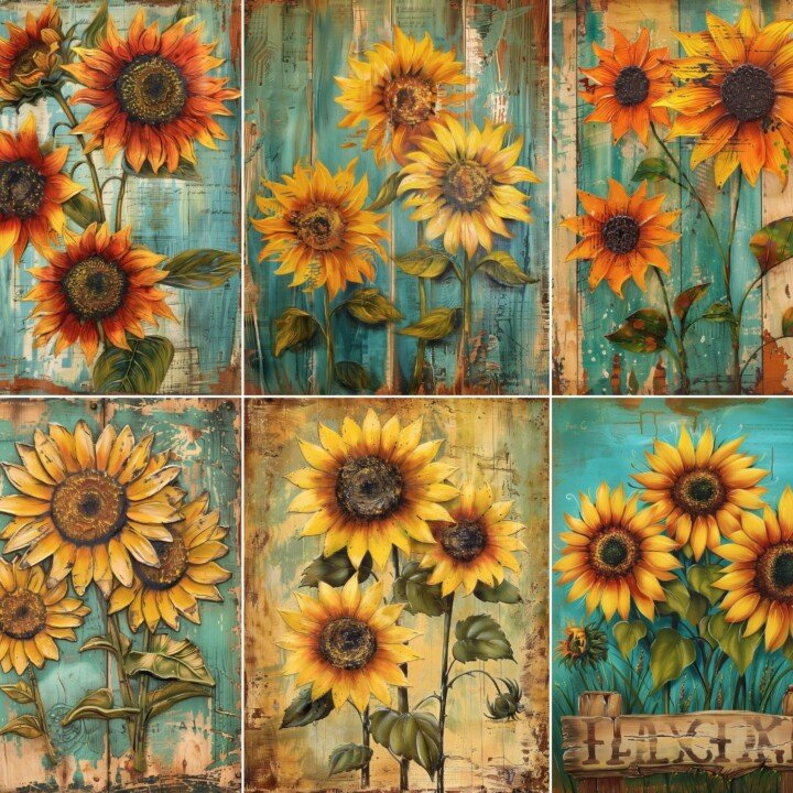 folk – 52 Folk Art Sunflower Kit