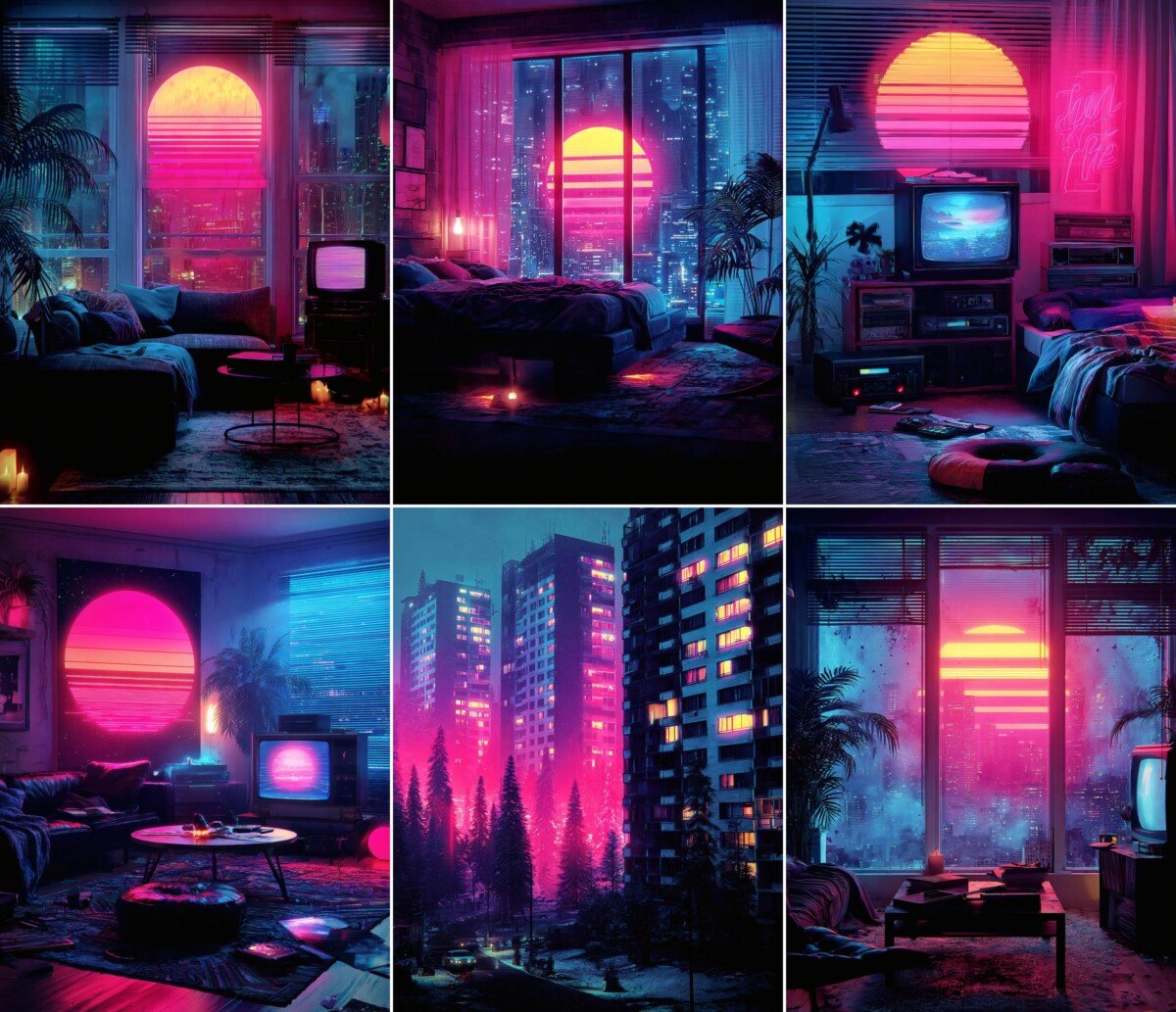 cozy – 40 Cozy Cyberpunk Neon City Junk Journal Pages