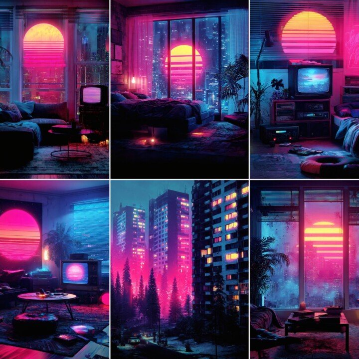 cozy – 40 Cozy Cyberpunk Neon City Junk Journal Pages