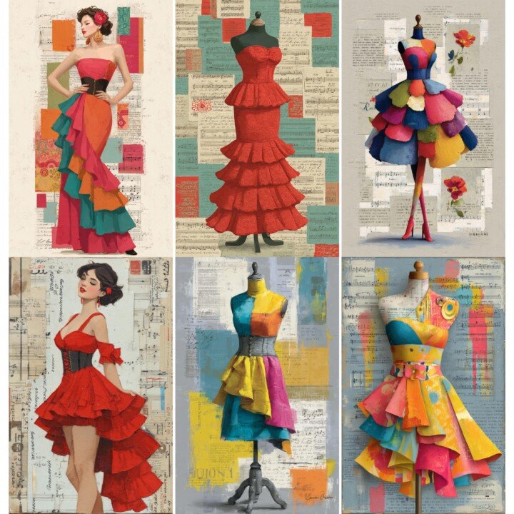 couture – 49 Couture Mannequin Junk Journal Pages