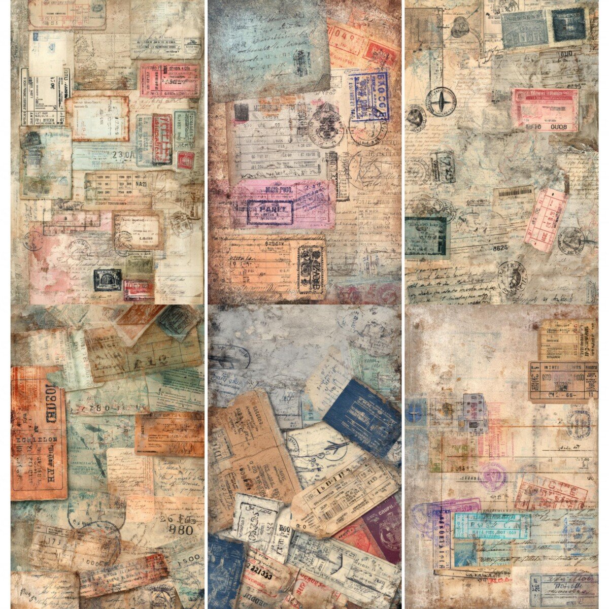 vintage – 52 Vintage Travel Ticket Junk Journal Pages