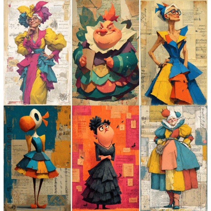 quirky – 52 Quirky Couture Lady Junk Journal Pages