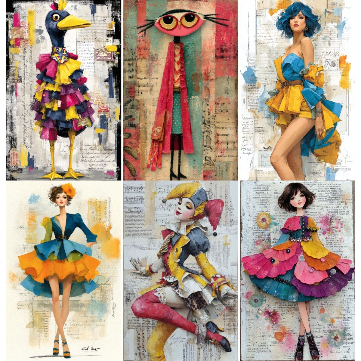 fashion – 60 Fashion Cat Junk Journal Pages
