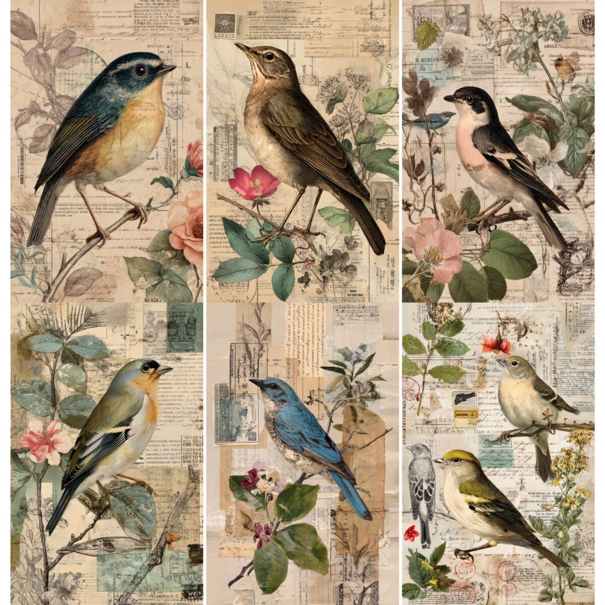 bird – 56 Bird Junk Journal Pages