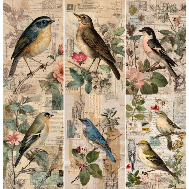 bird – 56 Bird Junk Journal Pages