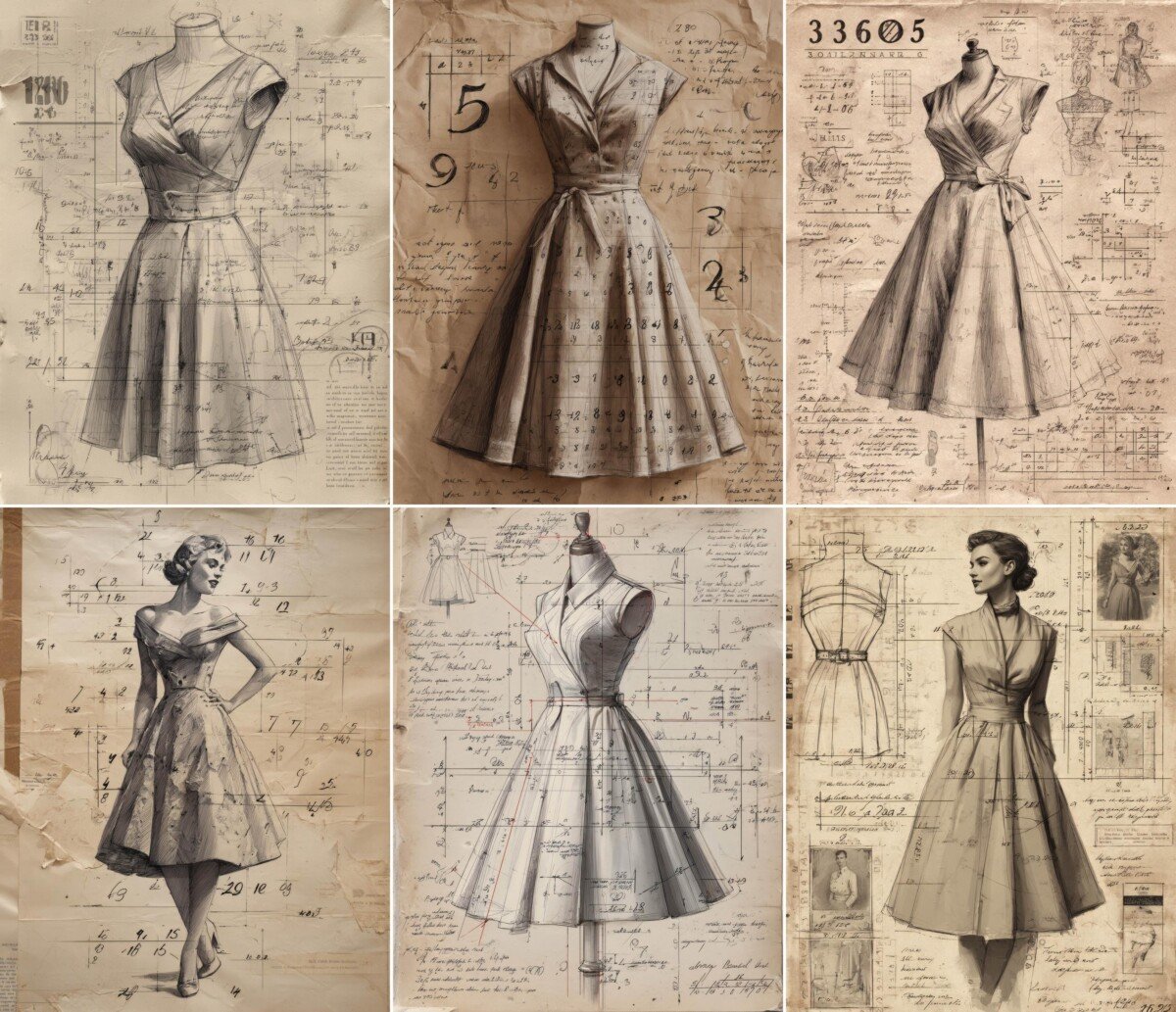 dress – 52 Dress Pattern Sewing Junk Journal Pages