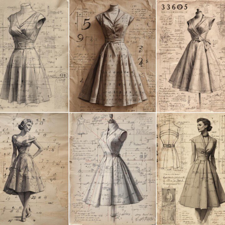 dress – 52 Dress Pattern Sewing Junk Journal Pages