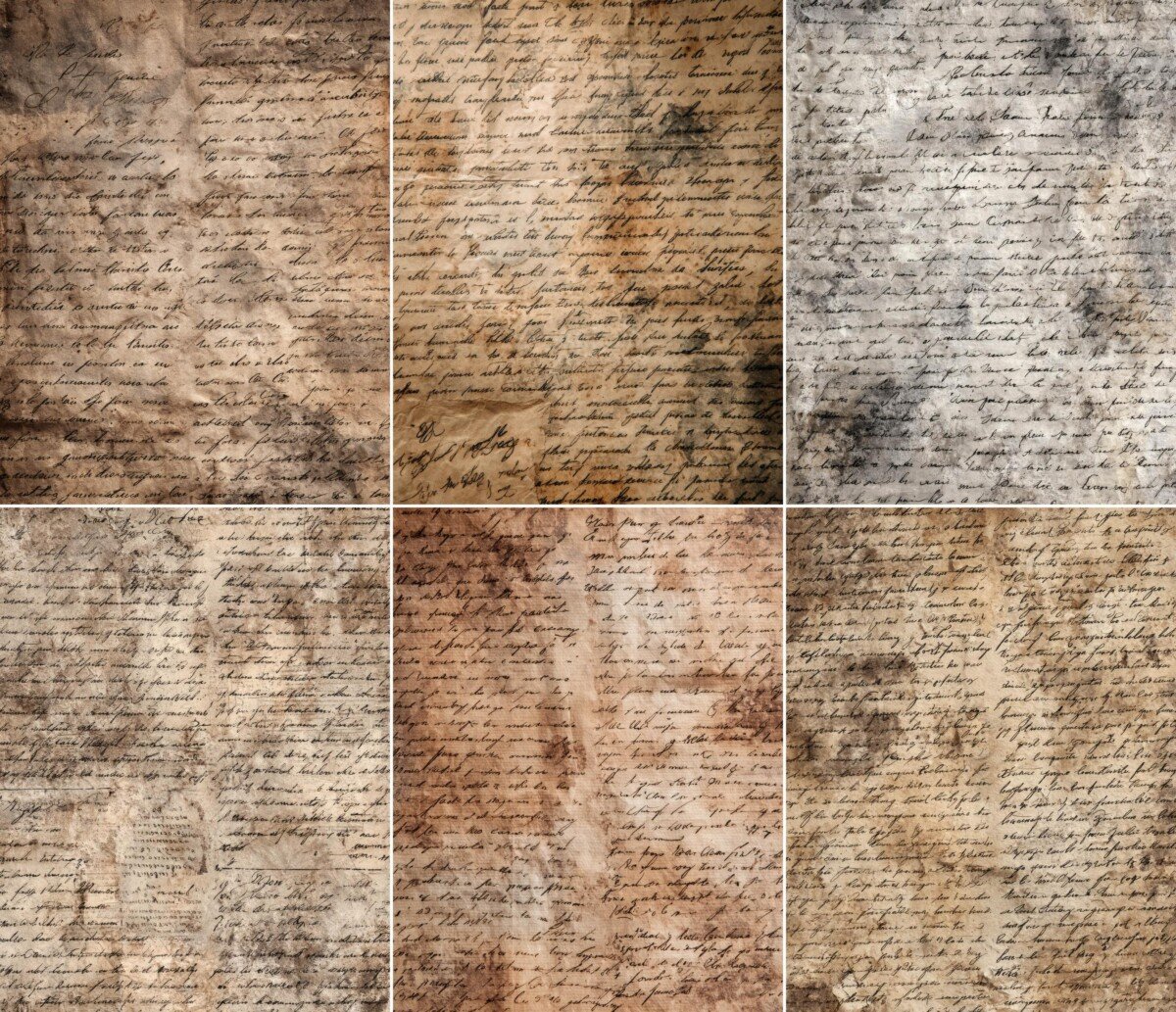 vintage – 52 Vintage French Ledger Pages