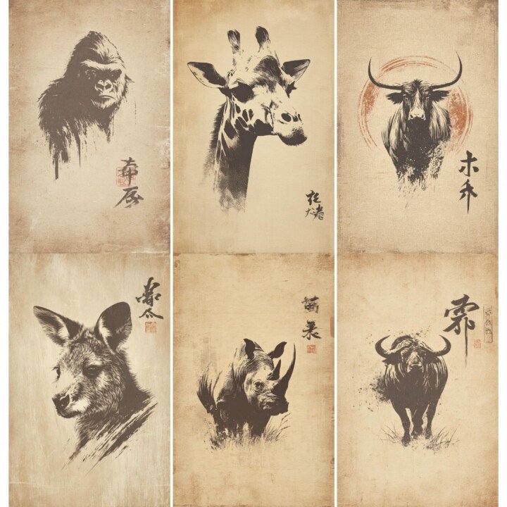 vintage – 56 Vintage Animal Junk Journal Pages