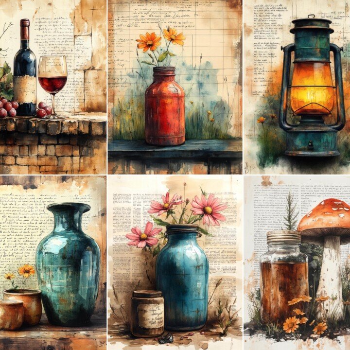 rustic – 52 Rustic Object Summer Junk Journal Pages