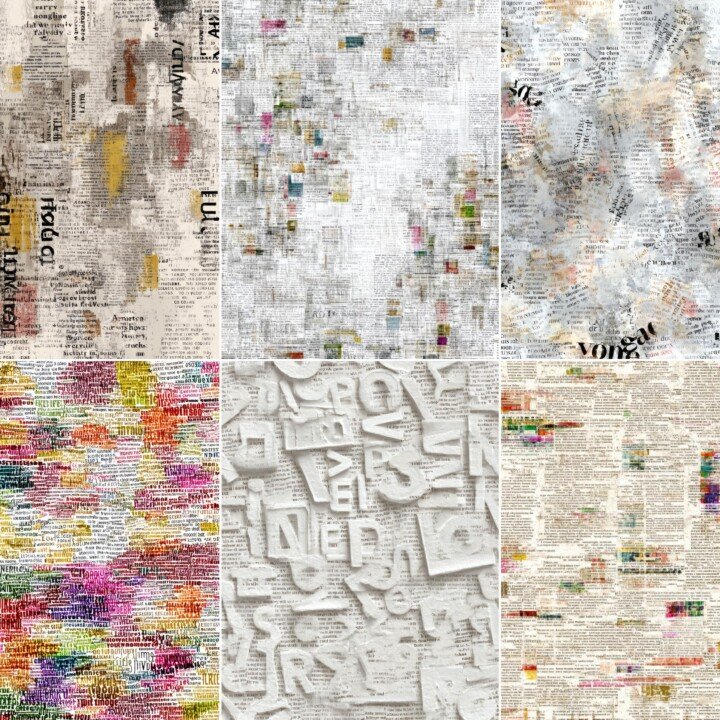 newspaper – 52 Newspaper Text Vintage Word Collage Cutouts