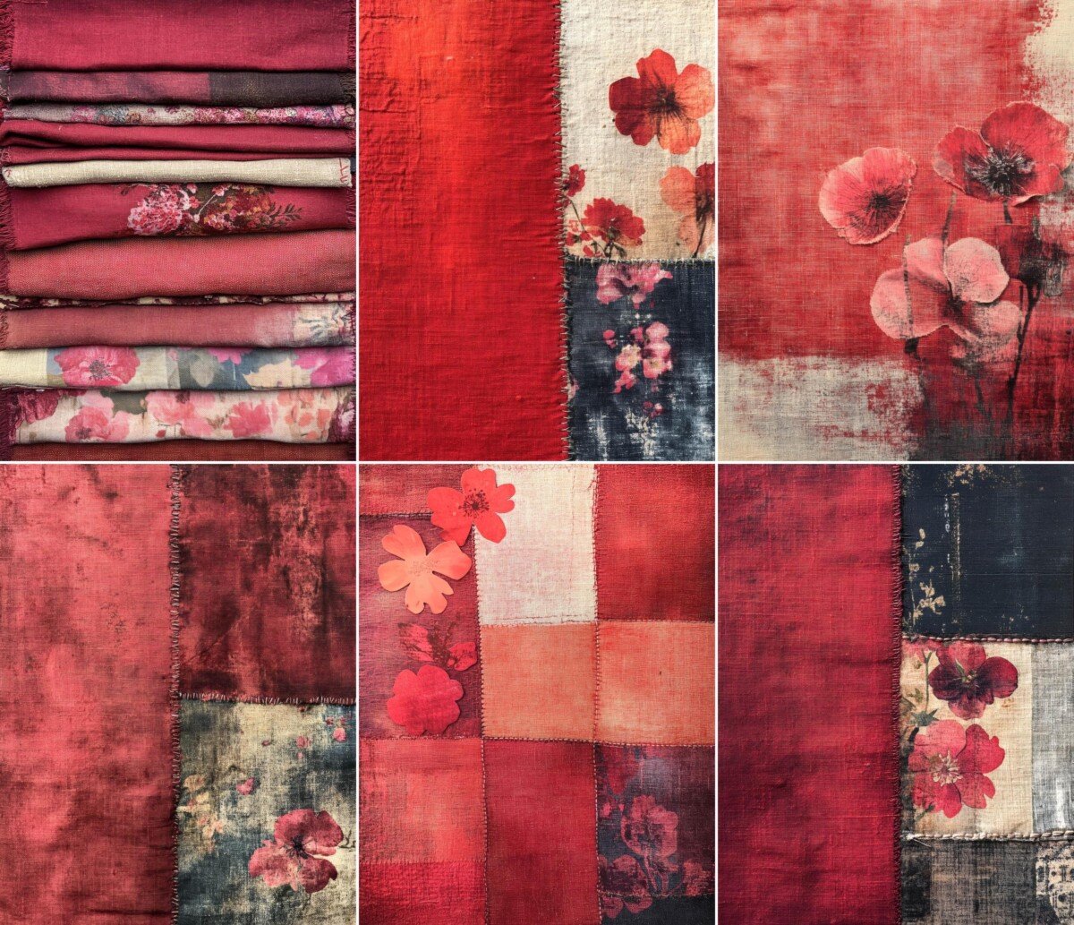 red – 52 Red Textile Pages