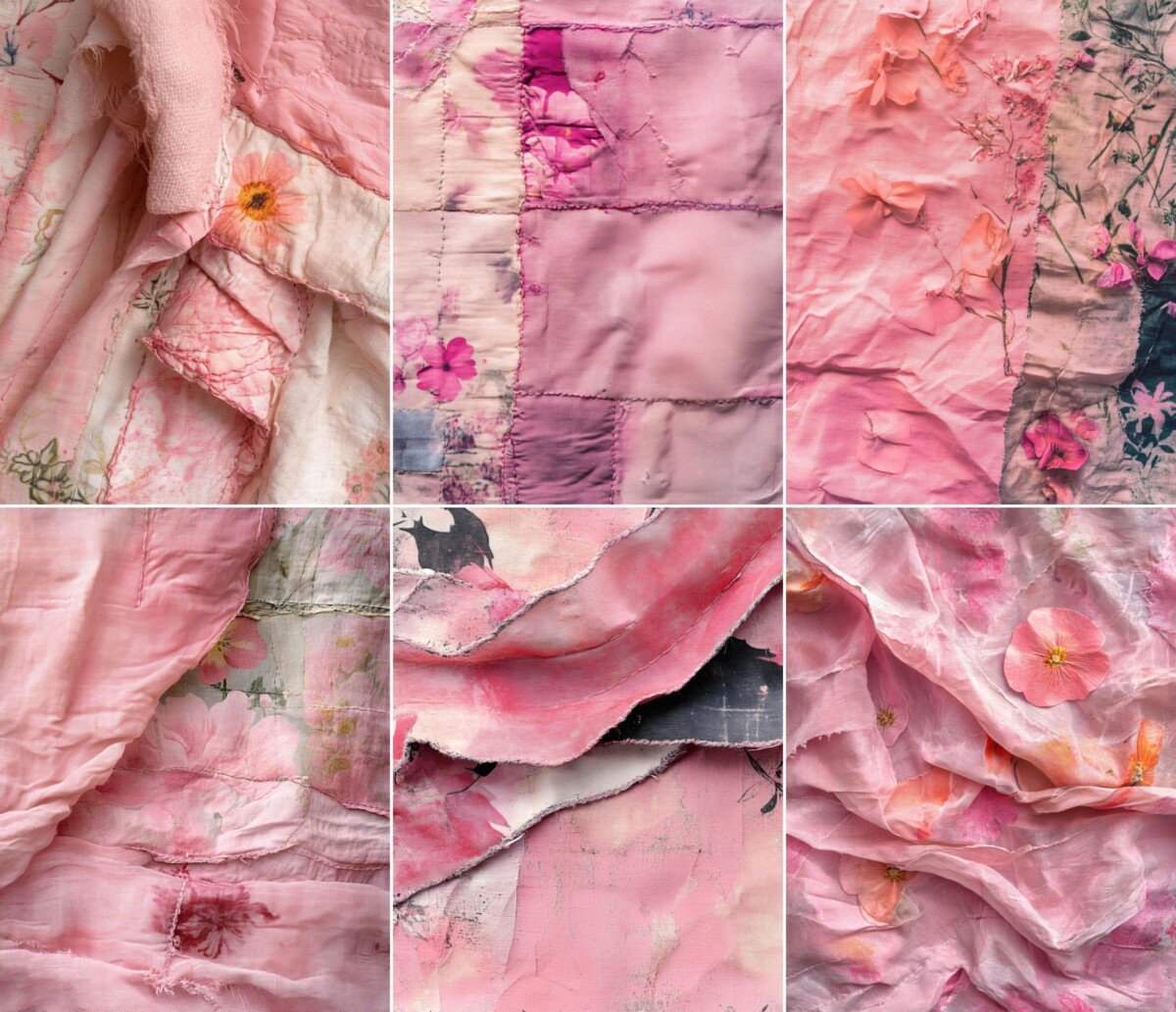 Pink Textile Journal Pages – 49 Shabby Fabric - Image 4