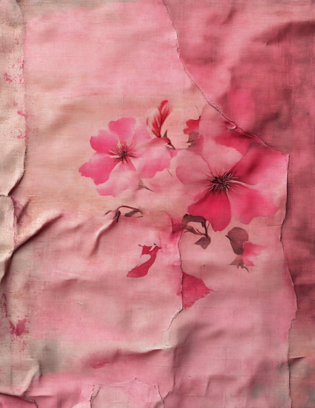 Pink Textile Journal Pages – 49 Shabby Fabric - Image 3