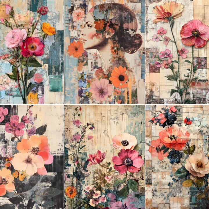 vintage – 52 Vintage Floral Pages