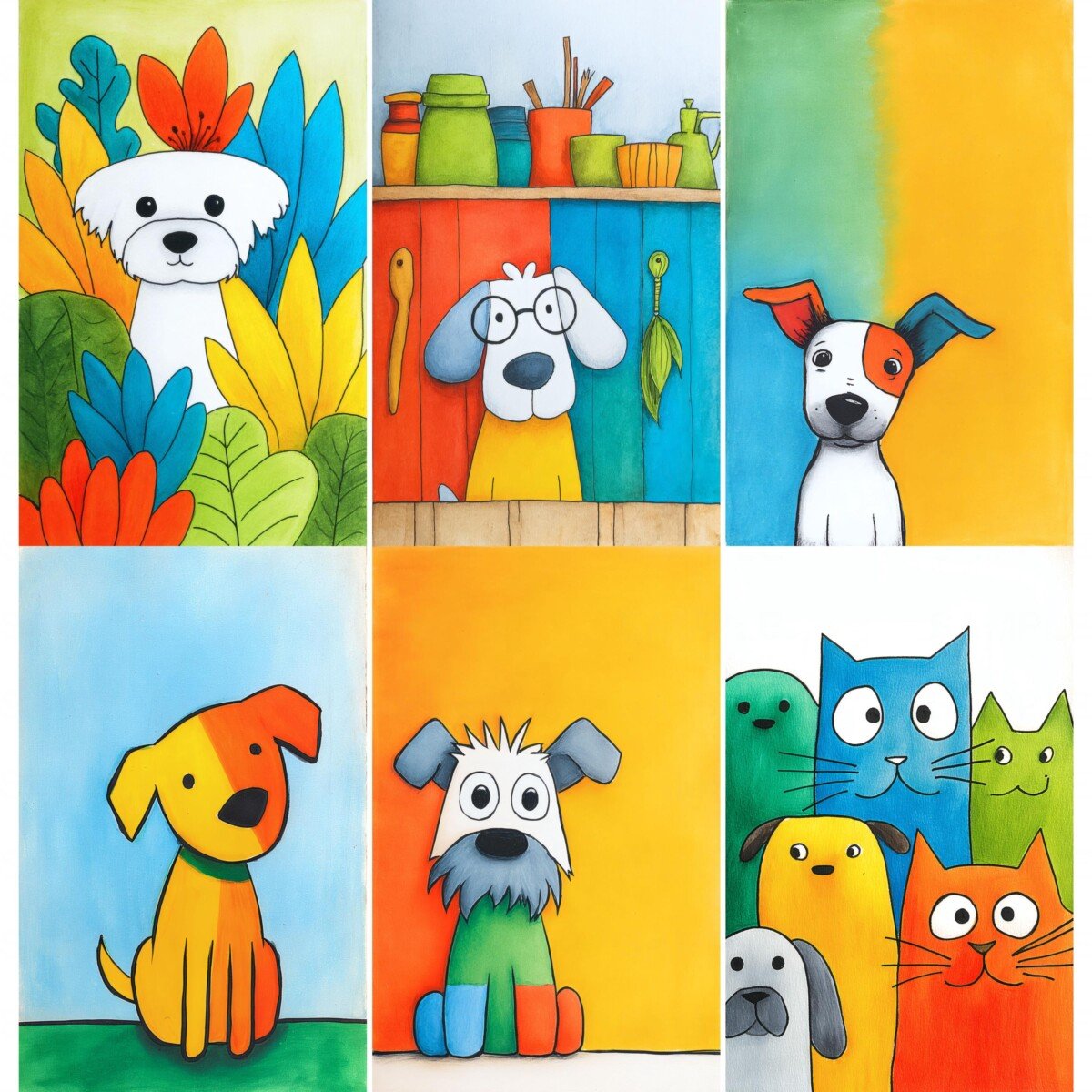 junk – 52 Cute Pet Cartoon Junk Journal Pages