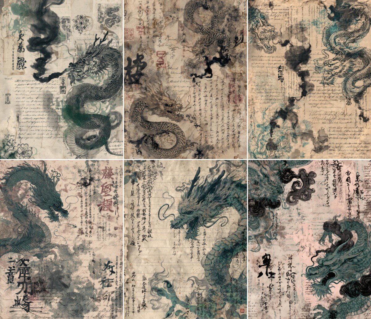 gothic – 50 Gothic Samurai Samurai Tattoo Junk Journal Pages