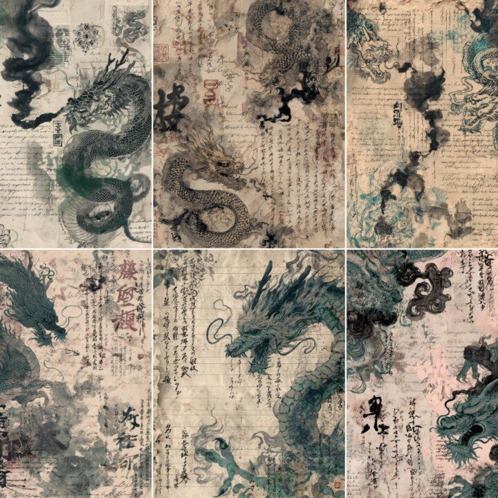 gothic – 50 Gothic Samurai Samurai Tattoo Junk Journal Pages