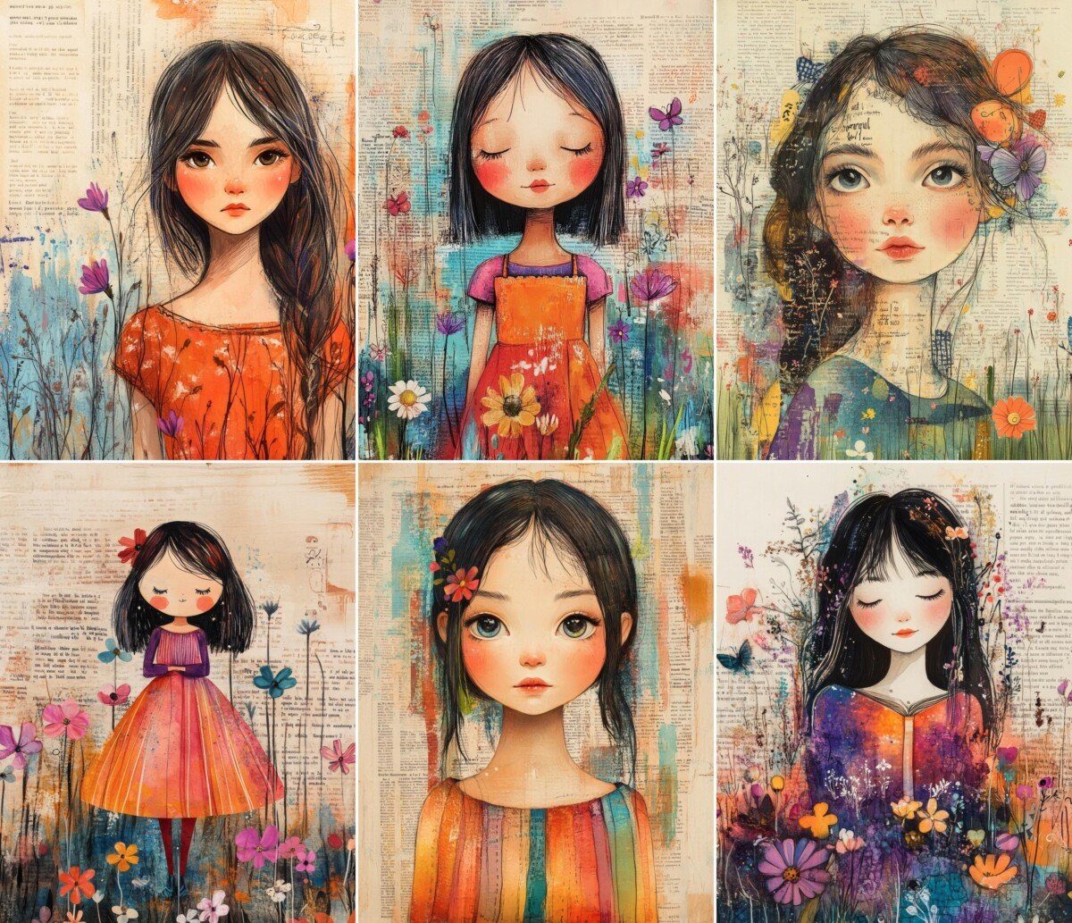 whimsical – 52 Whimsical Girl Junk Journal Pages