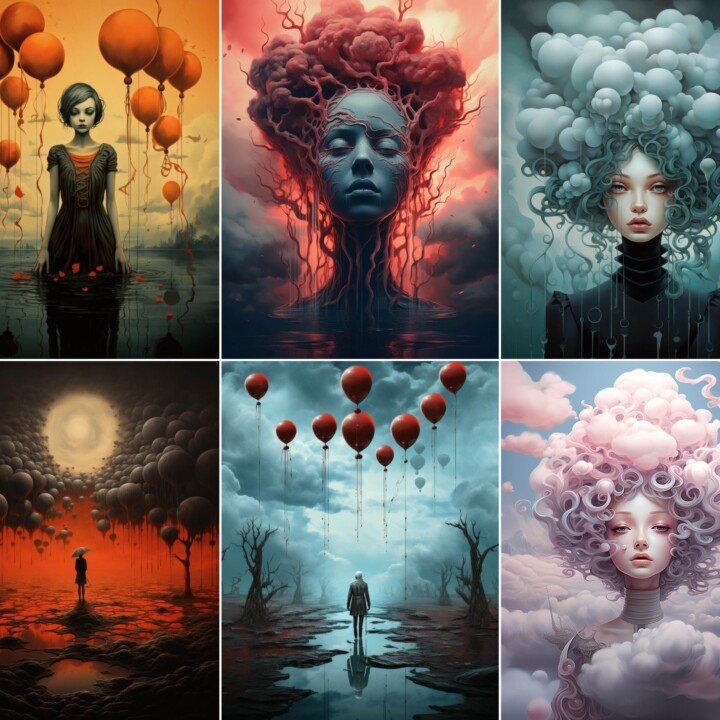 gloomy – 52 Gloomy Surreal Collage Junk Journal Pages