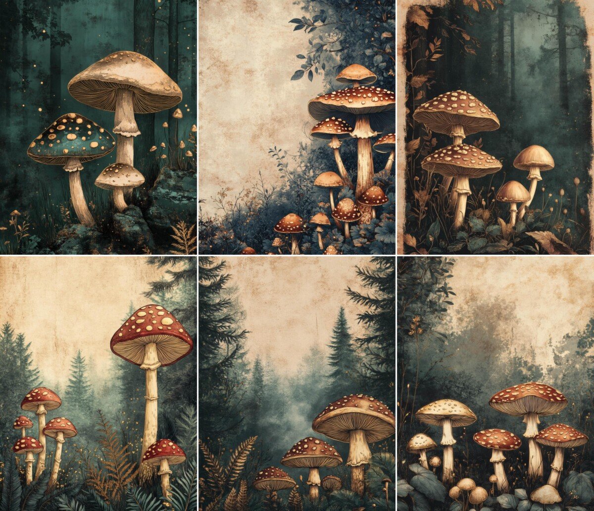 forest – 55 Forest Botanical Mushroom Junk Journal Kit