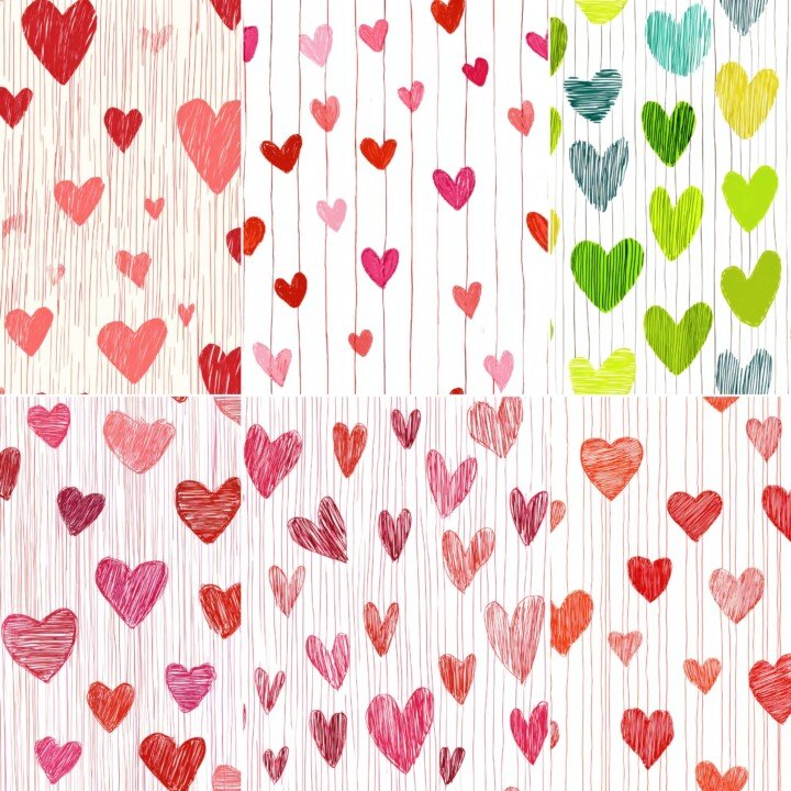heart – 56 Heart Pattern Junk Journal Kit