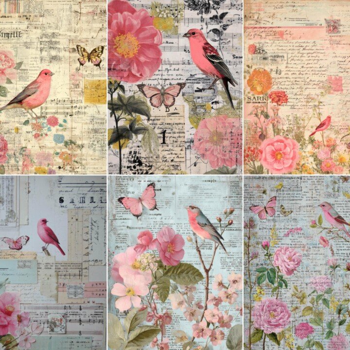 shabby – 49 Shabby Chic Vintage Junk Journal Kit