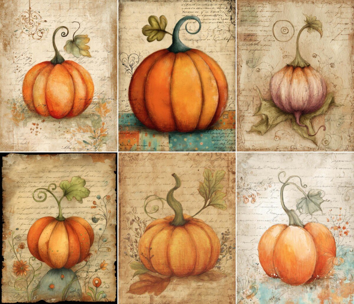 whimsical – 60 Whimsical Pumpkin Autumn Junk Journal Pages