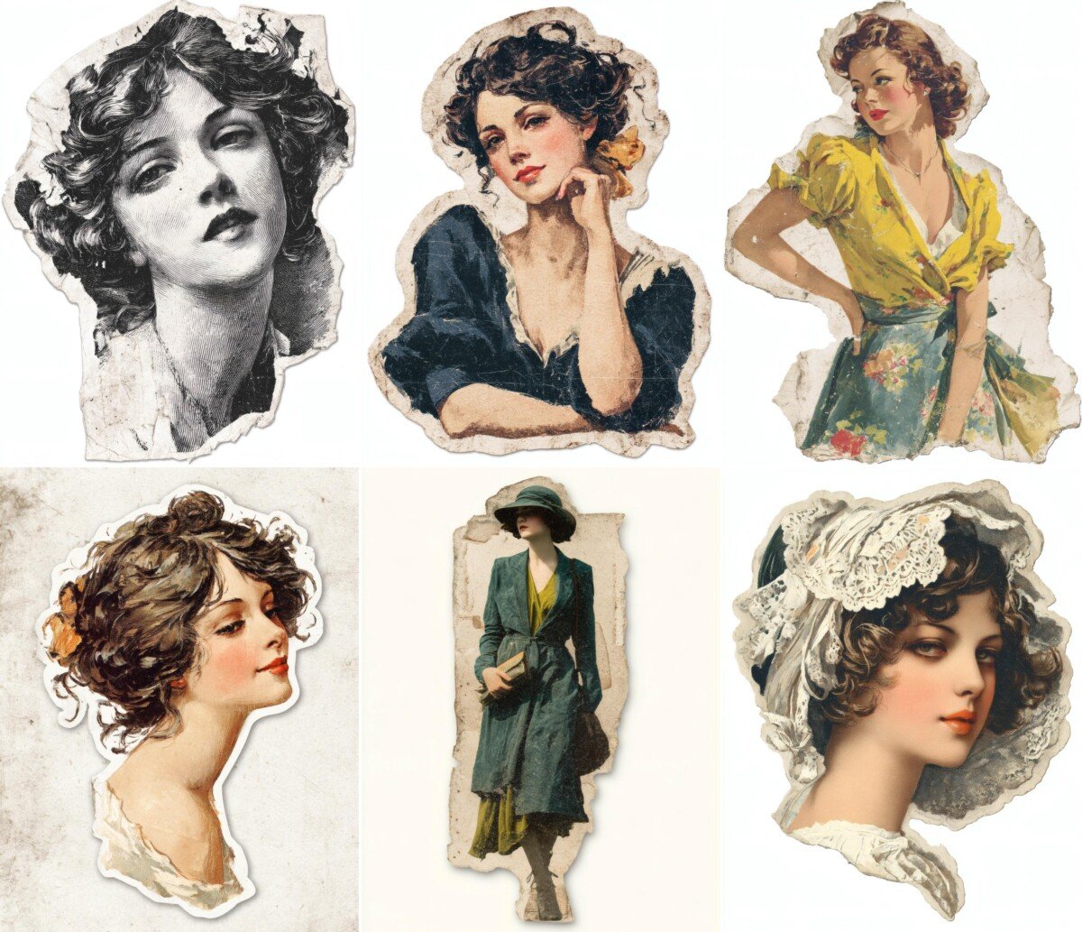 retro – 24 Retro Woman Cutouts