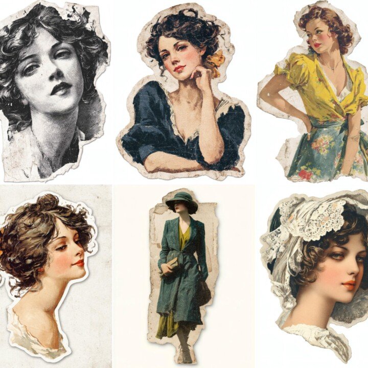 retro – 24 Retro Woman Cutouts