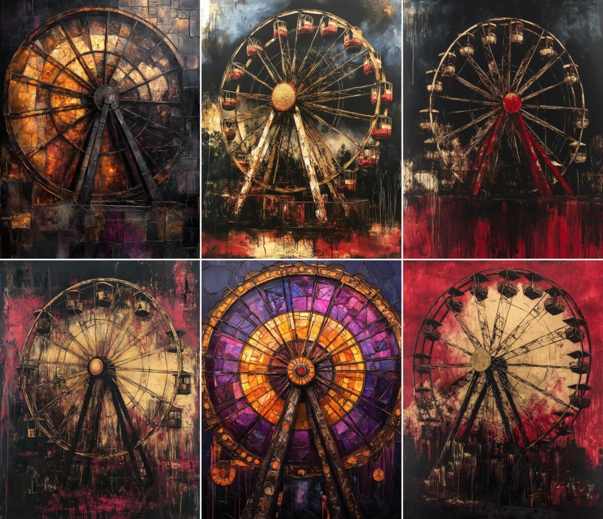 broken – 52 Broken Ferris Wheel Junk Journal Pages