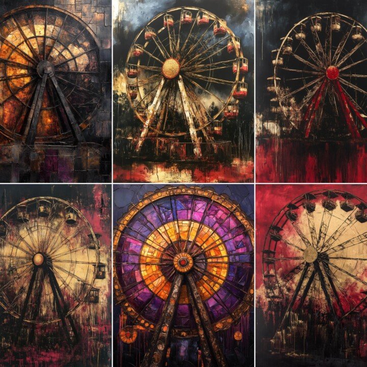 broken – 52 Broken Ferris Wheel Junk Journal Pages