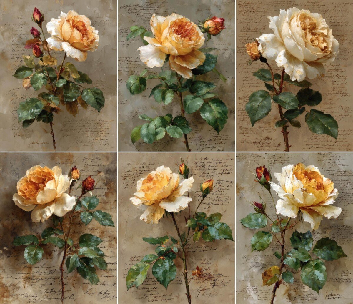 vintage – 48 Vintage Rose Pages