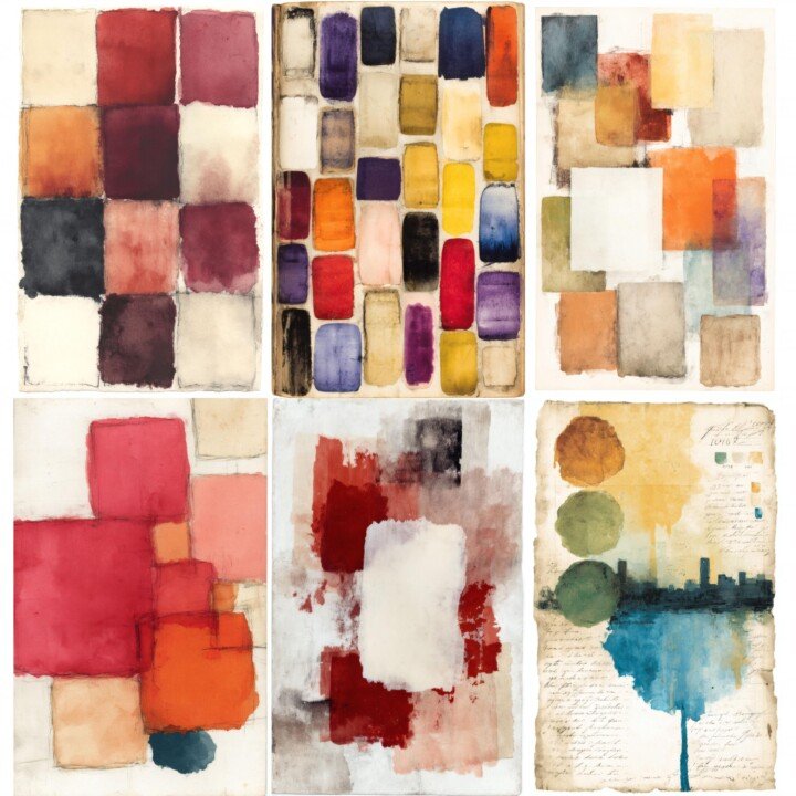 vintage – 64 Vintage Swatchbook Junk Journal Pages