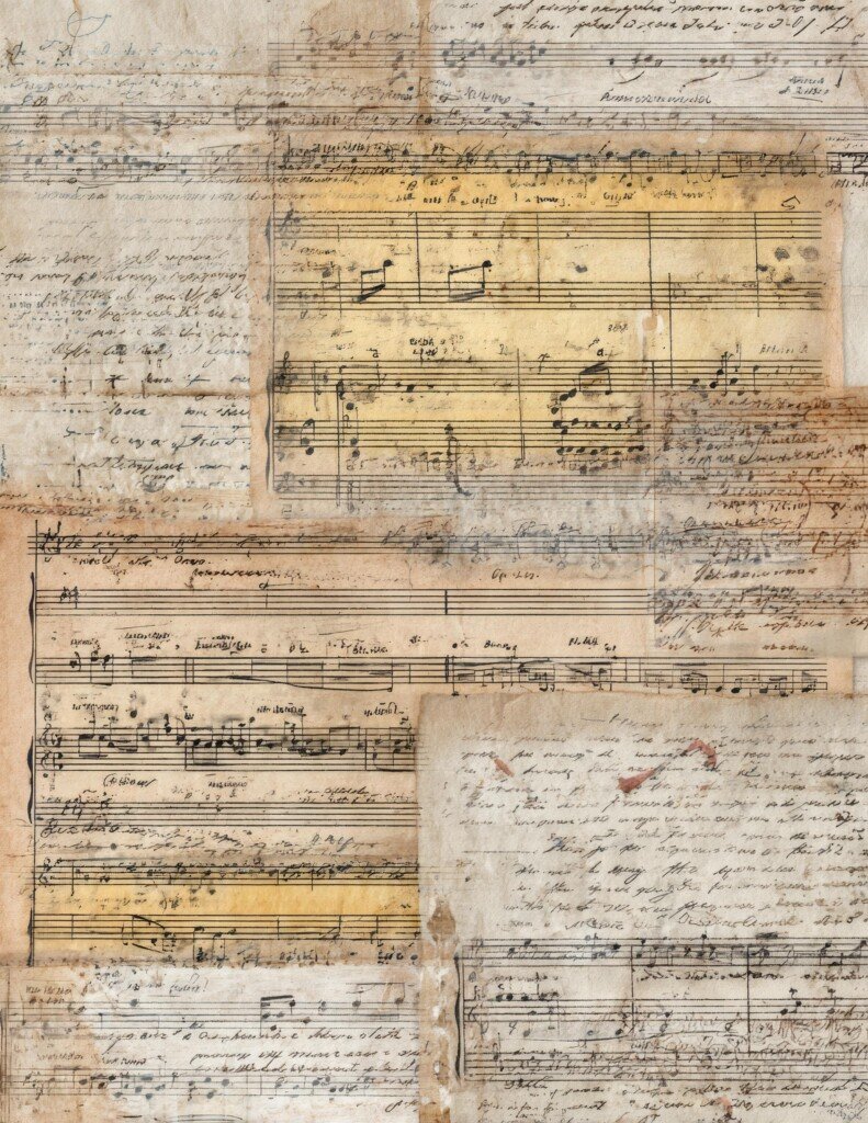 Antique Music Journal Pages: individual artwork preview