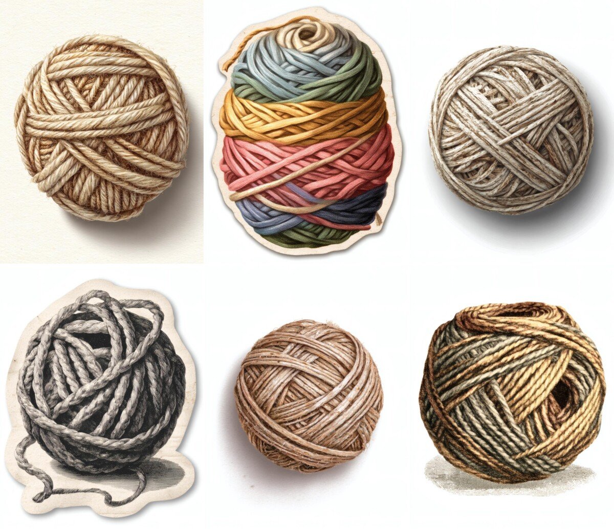 yarn – 24 Yarn Ball Cuts Junk Journal Kit
