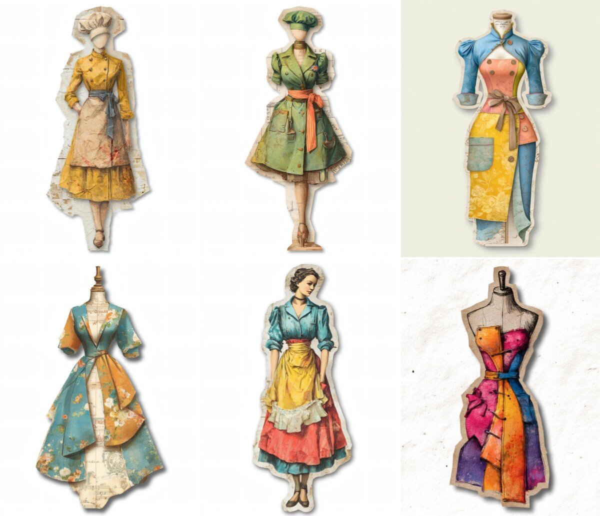 chef – 24 Chef Mannequin Cuts Junk Journal Kit