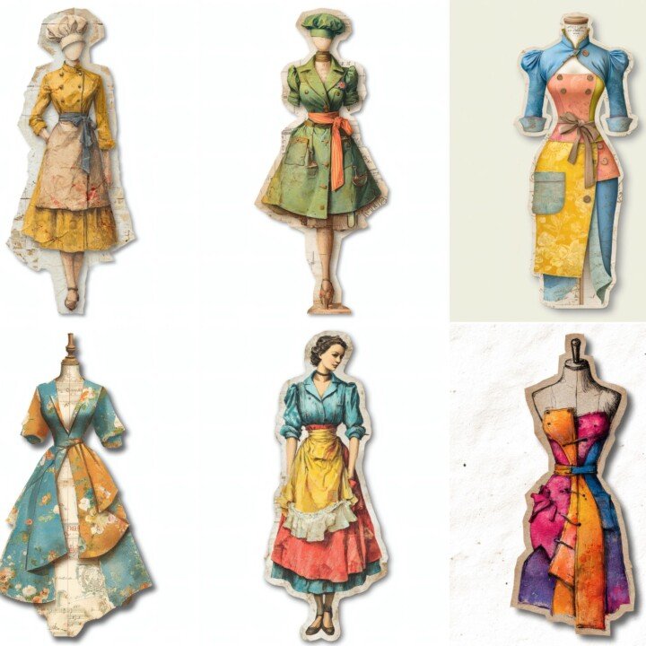 chef – 24 Chef Mannequin Cuts Junk Journal Kit