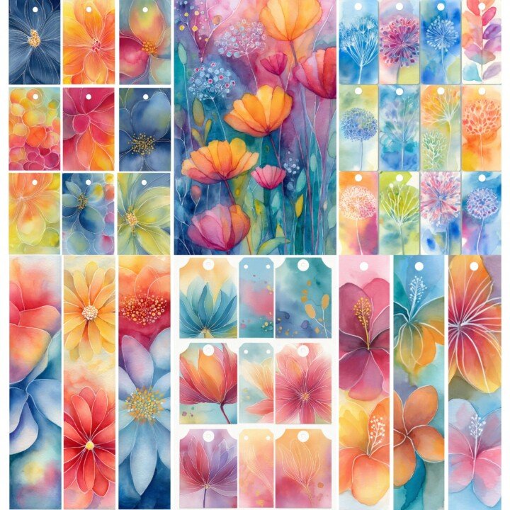 junk – 204 Mandala Watercolor Junk Journal Pages