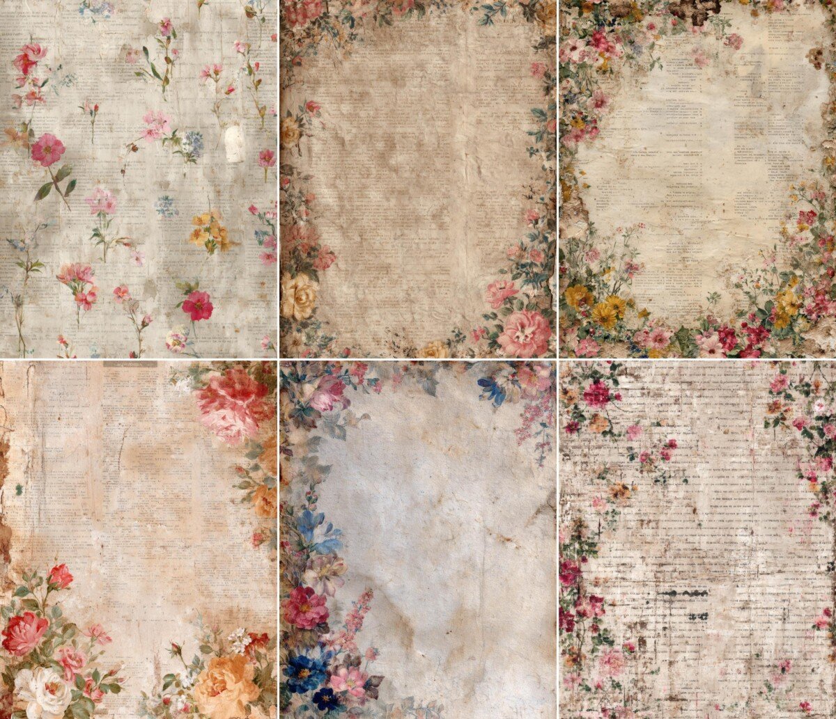 vintage – 52 S Vintage Wallpaper Papers Junk Journal Pages