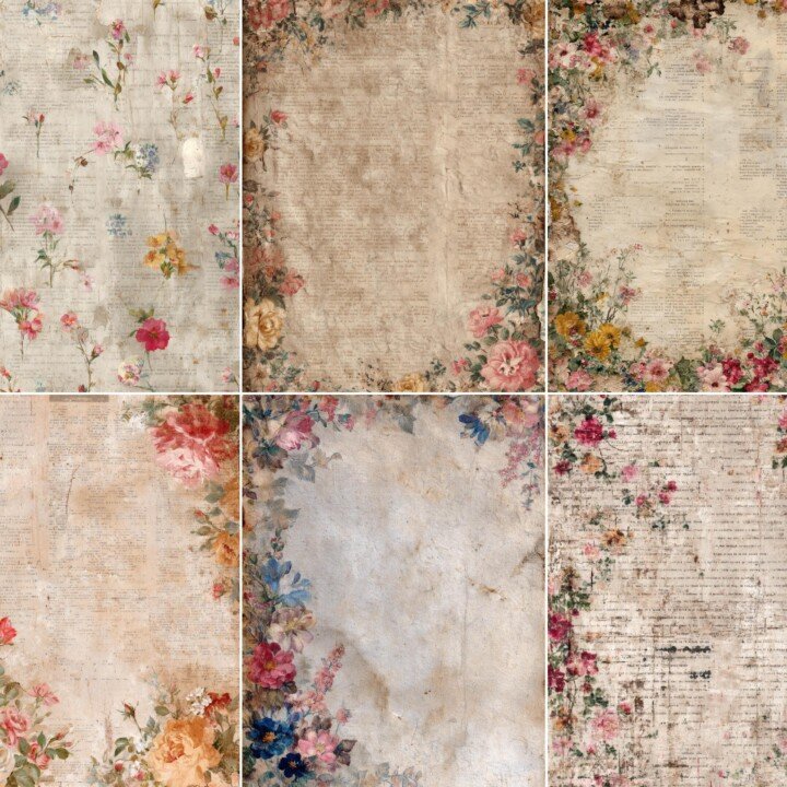 vintage – 52 S Vintage Wallpaper Papers Junk Journal Pages