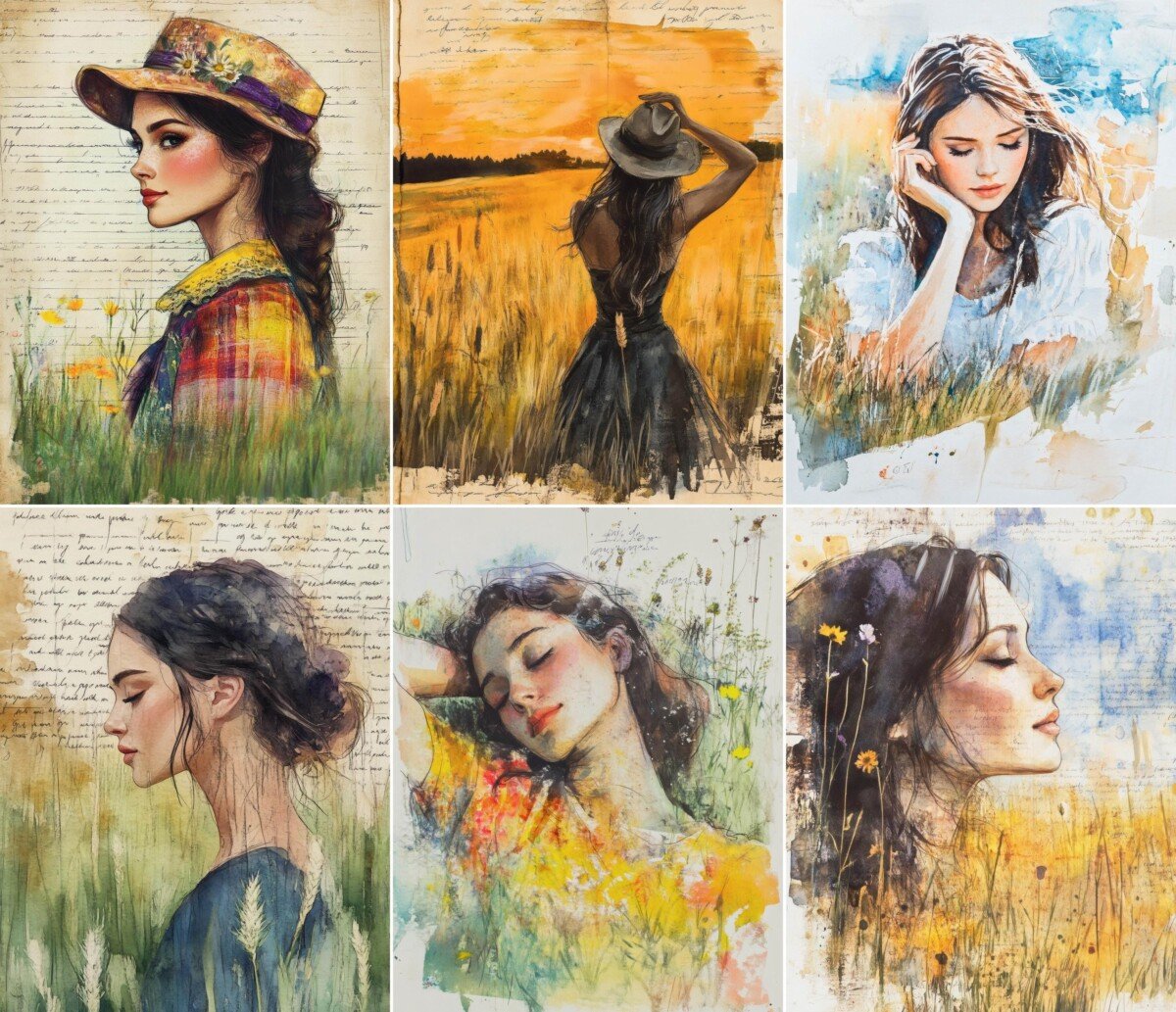 summer – 52 Summer Woman Junk Journal Pages