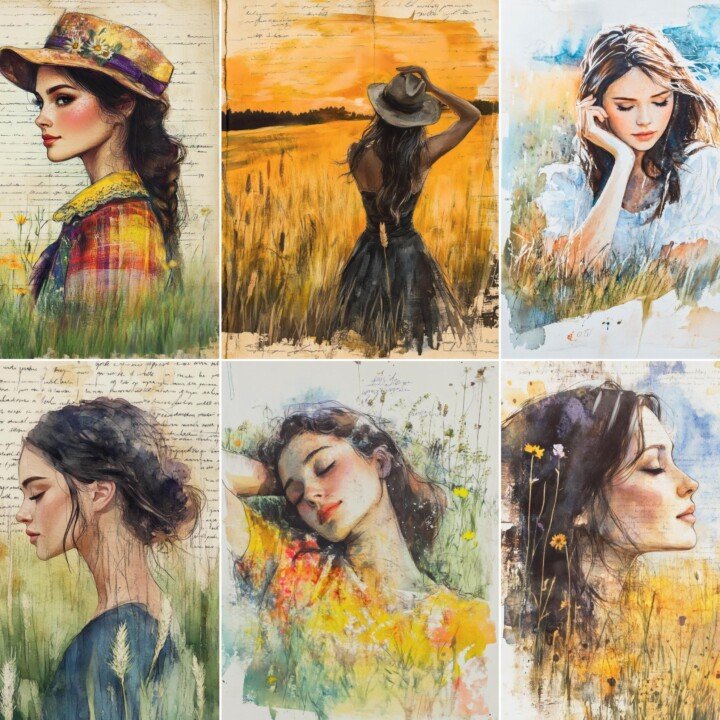summer – 52 Summer Woman Junk Journal Pages